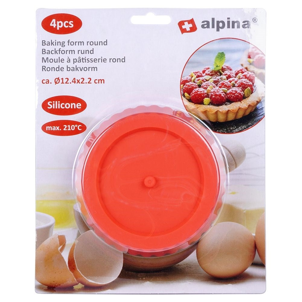 Set of 4 mini-tartlet molds in silicone, dishwasher safe