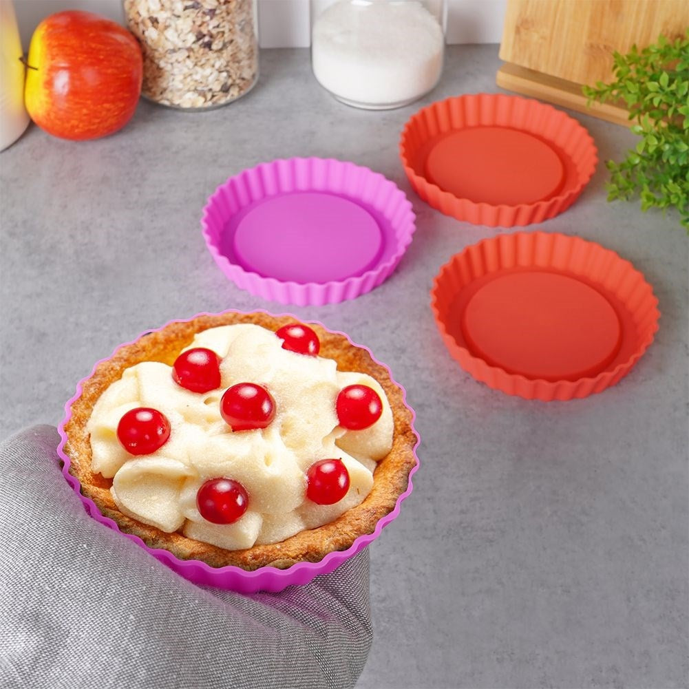 Set of 4 mini-tartlet molds in silicone, dishwasher safe