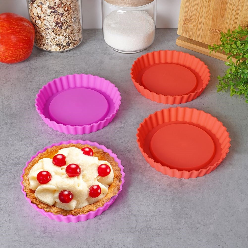 Set of 4 mini-tartlet molds in silicone, dishwasher safe