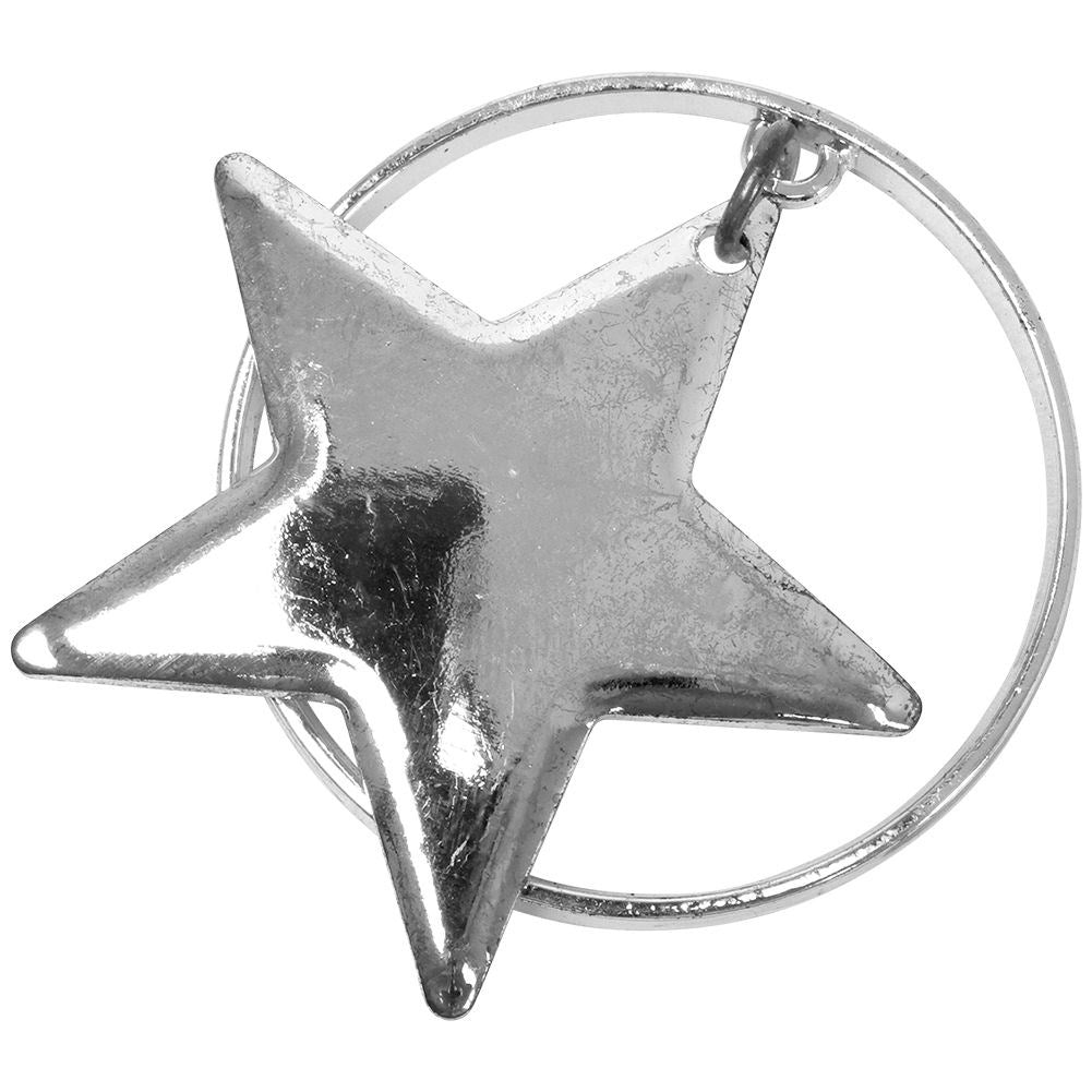 Set of 4 napkin rings in silver with star decoration