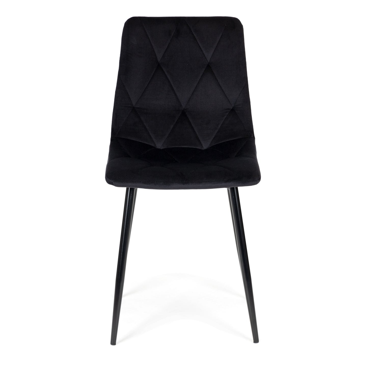 Set of 4 quilted velvet chairs for the dining room and living room - black