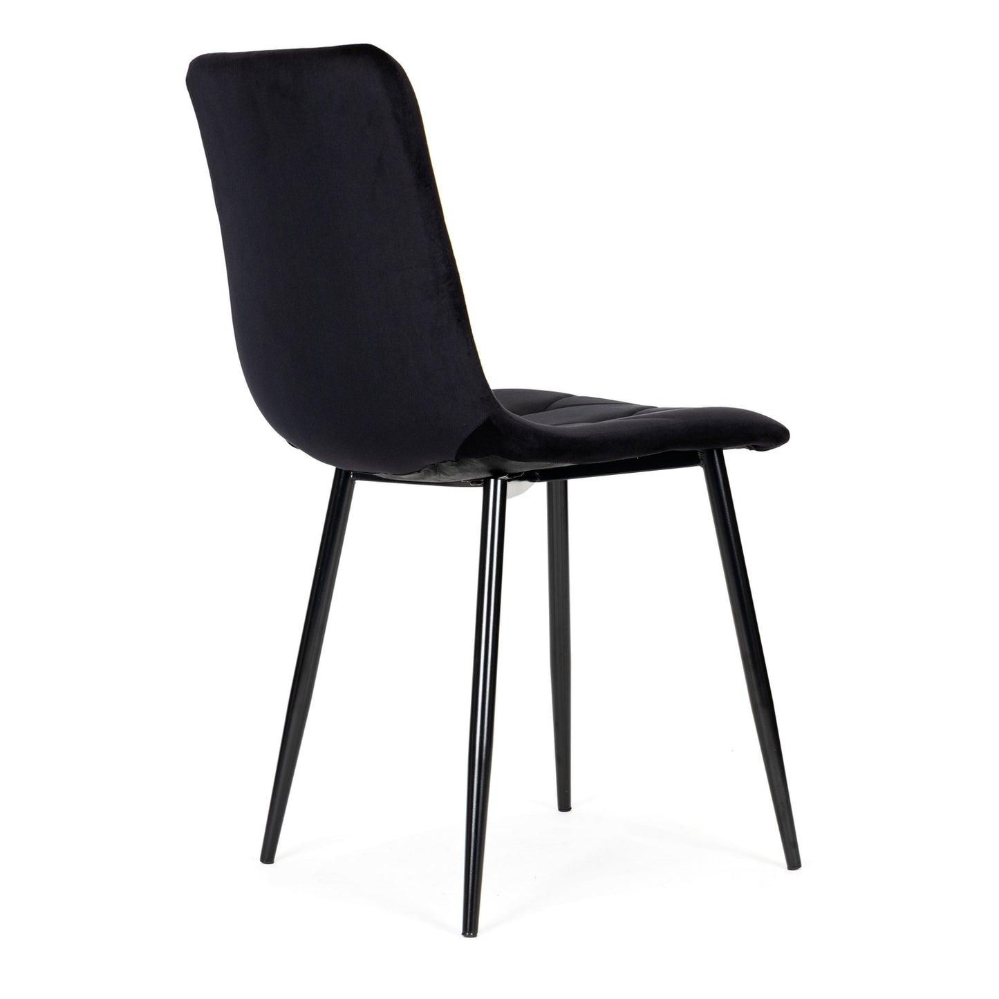 Set of 4 quilted velvet chairs for the dining room and living room - black
