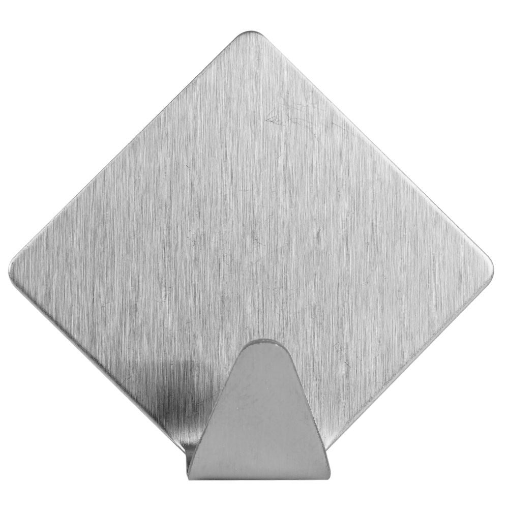 Set of 4 self-adhesive hooks in matt stainless steel