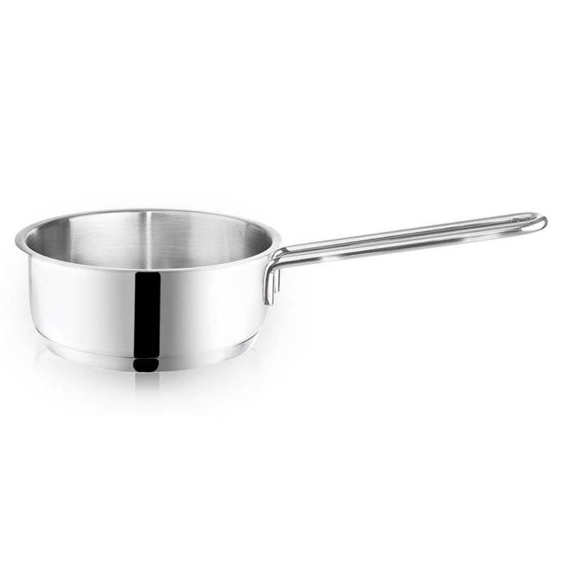 Set of 4 stainless steel pans, induction-friendly