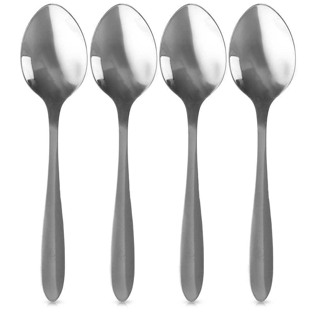 Set of 4 stainless steel spoons, 19 cm, dishwasher safe