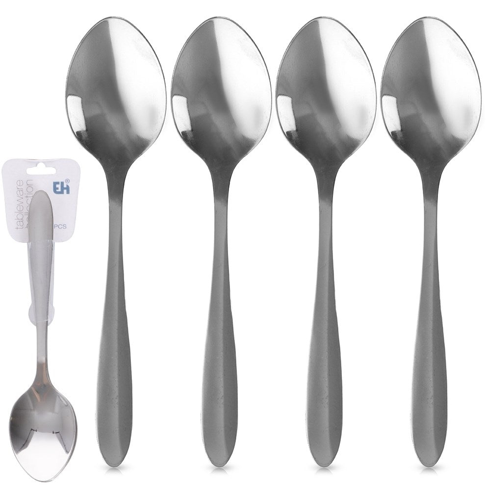 Set of 4 stainless steel spoons, 19 cm, dishwasher safe