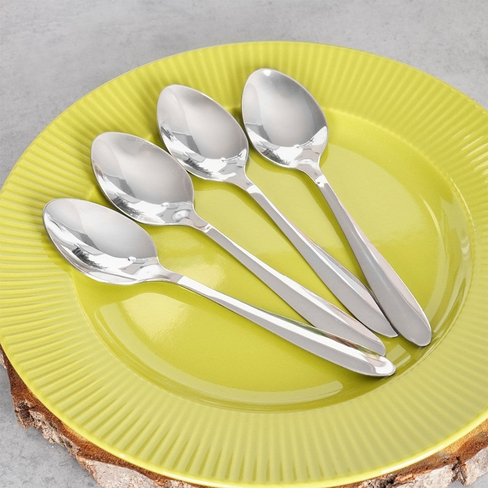 Set of 4 stainless steel spoons, 19 cm, dishwasher safe