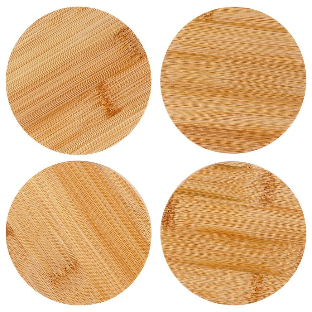 Set of 4 wooden coasters for glasses, mugs, pans