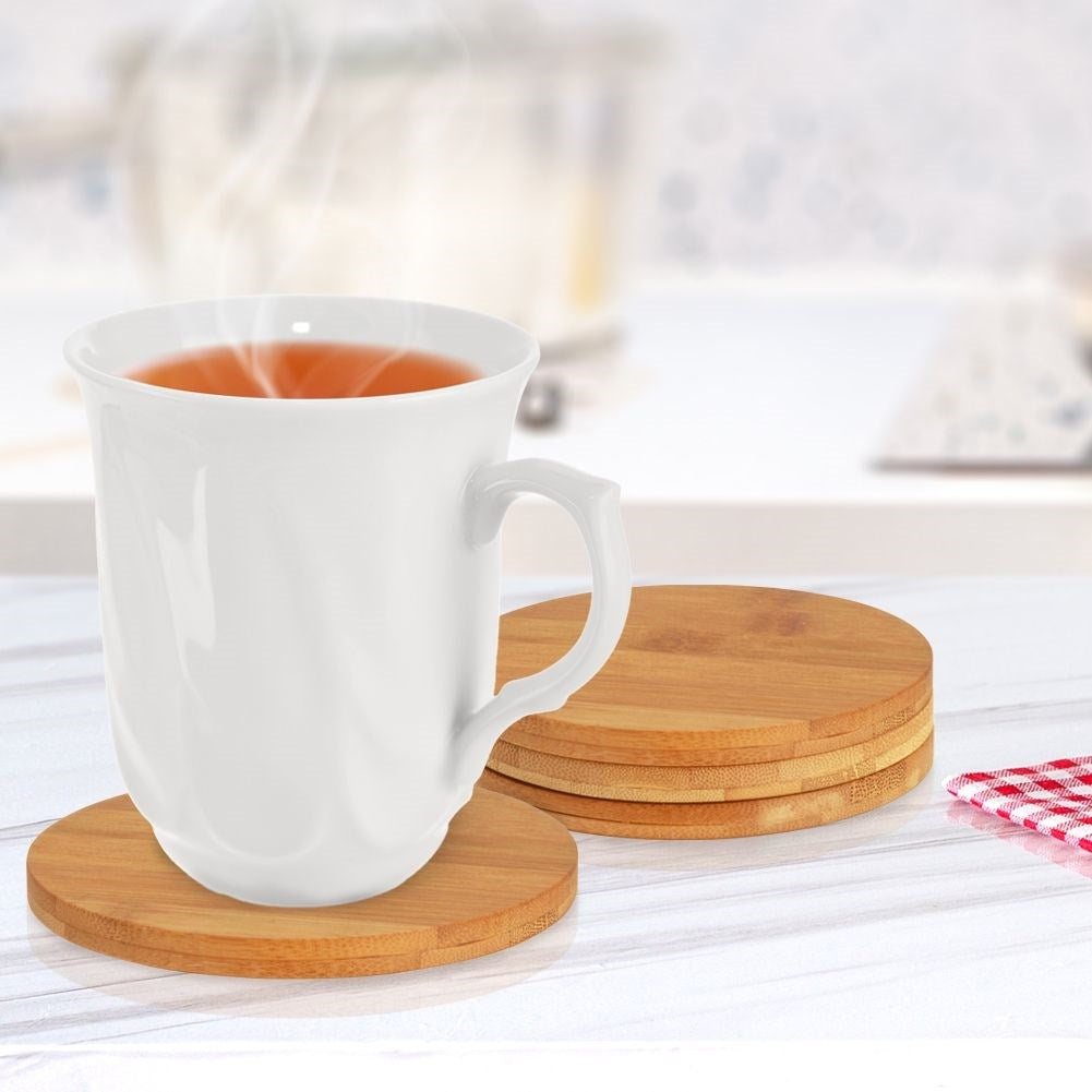 Set of 4 wooden coasters for glasses, mugs, pans