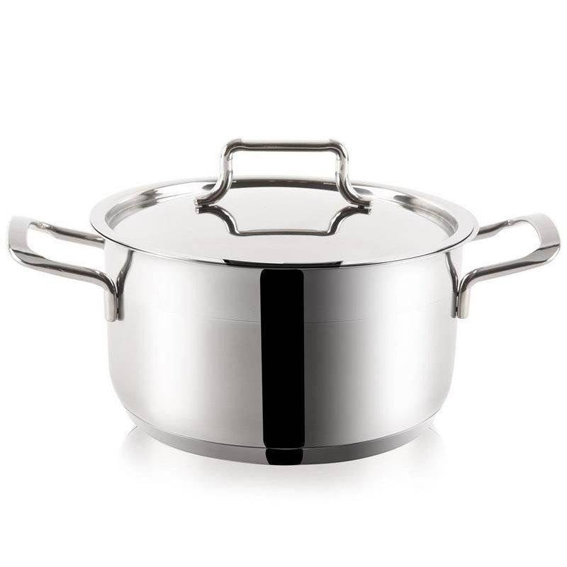 Set of 5 pots in stainless steel, lid, induction and dishwasher