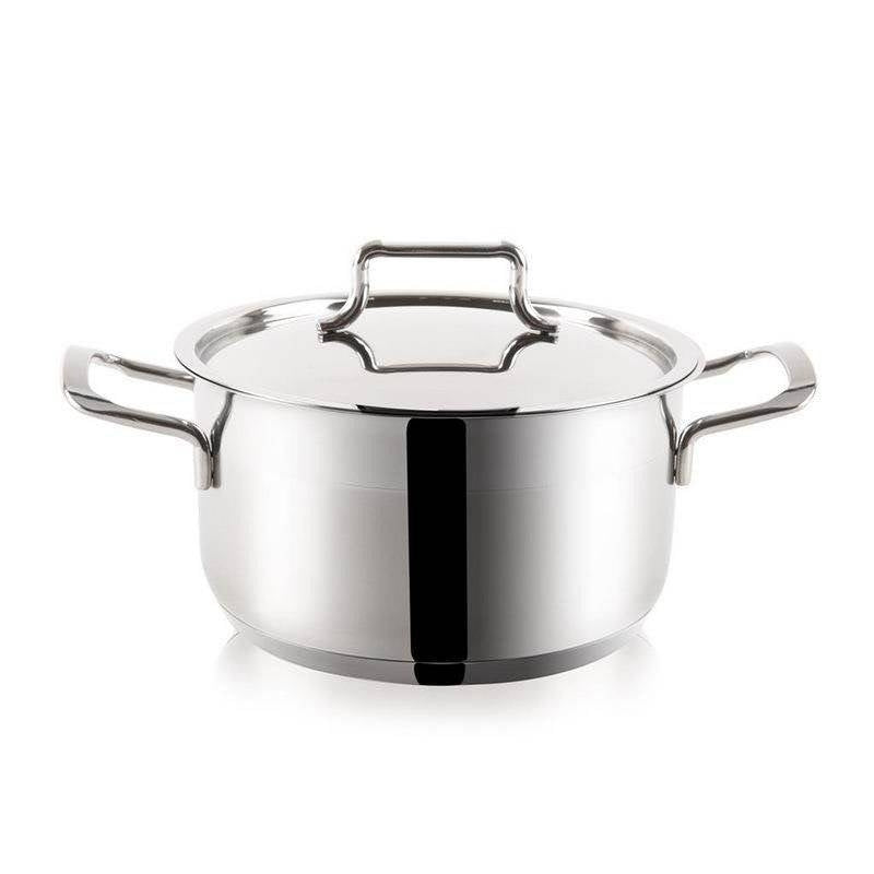 Set of 5 pots in stainless steel, lid, induction and dishwasher