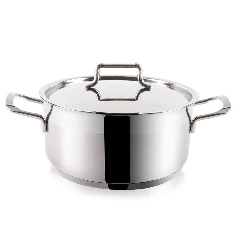 Set of 5 pots in stainless steel, lid, induction and dishwasher