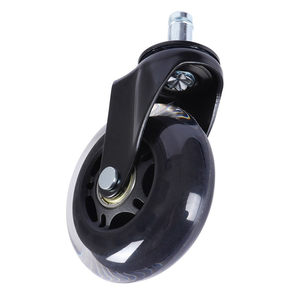 Set of 5 rubber wheels for office chair, 7.5 cm, silent rolling