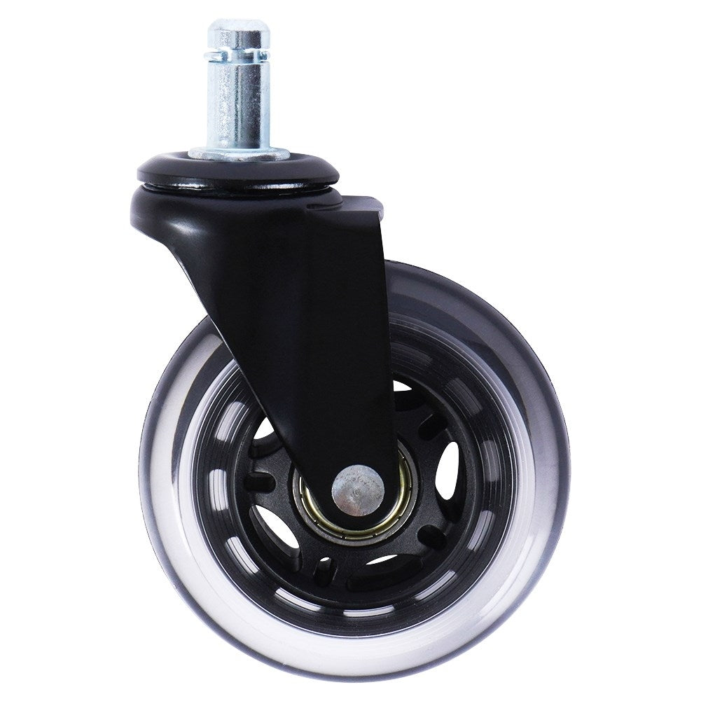 Set of 5 rubber wheels for office chair, 7.5 cm, silent rolling