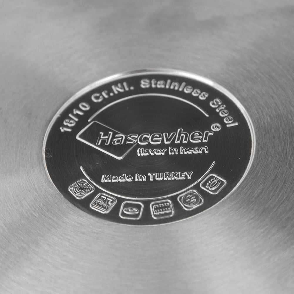 Set of 5 stainless steel pans for all stoves