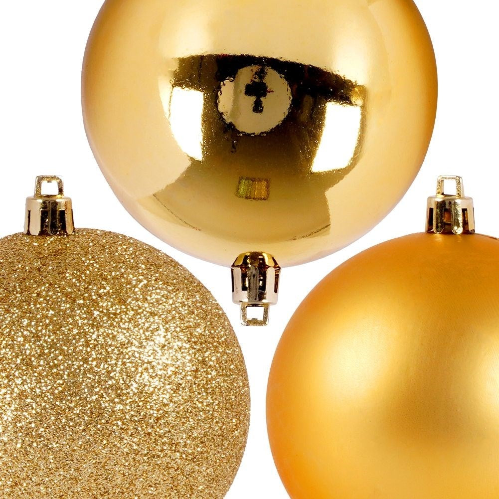 Set of 5 unbreakable Christmas tree balls in gold