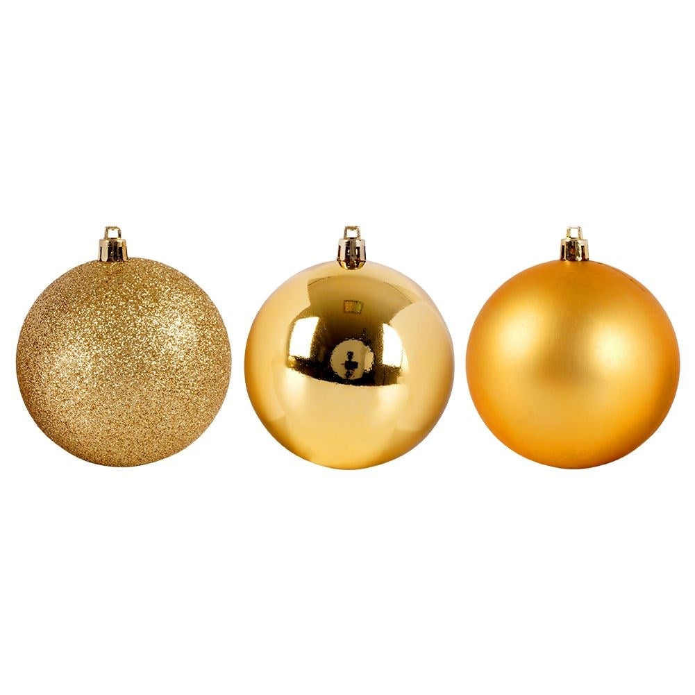 Set of 5 unbreakable Christmas tree balls in gold
