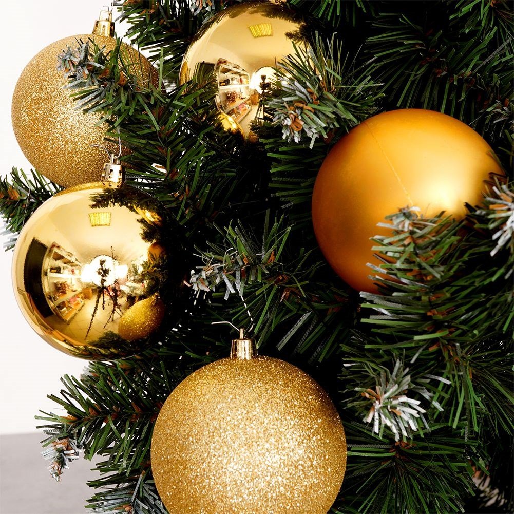 Set of 5 unbreakable Christmas tree balls in gold