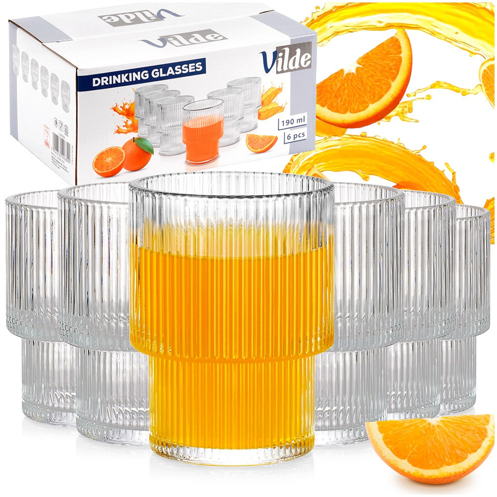 Set of 6 Glasses, 190 ml Capacity