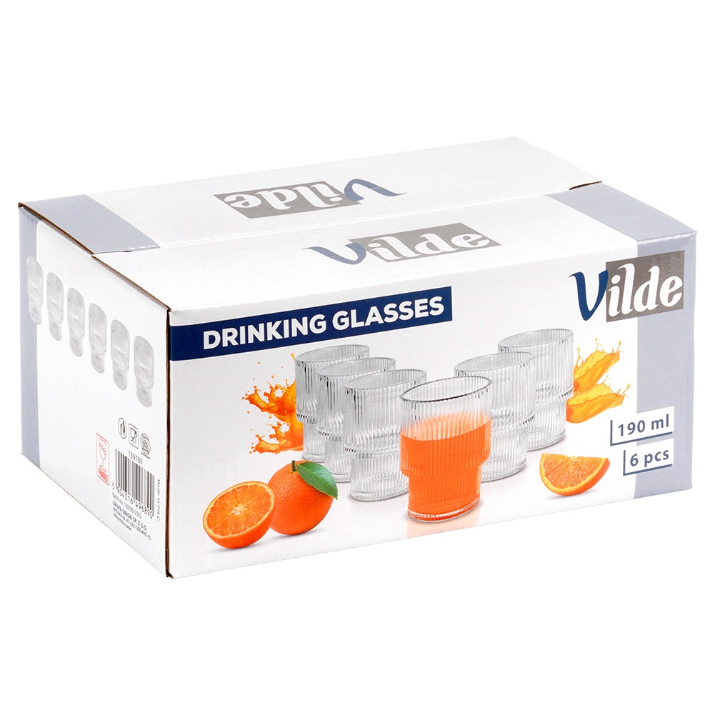 Set of 6 Glasses, 190 ml Capacity