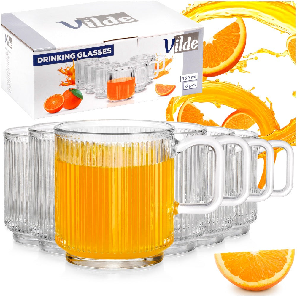 Set of 6 Glasses, 350 ml Capacity