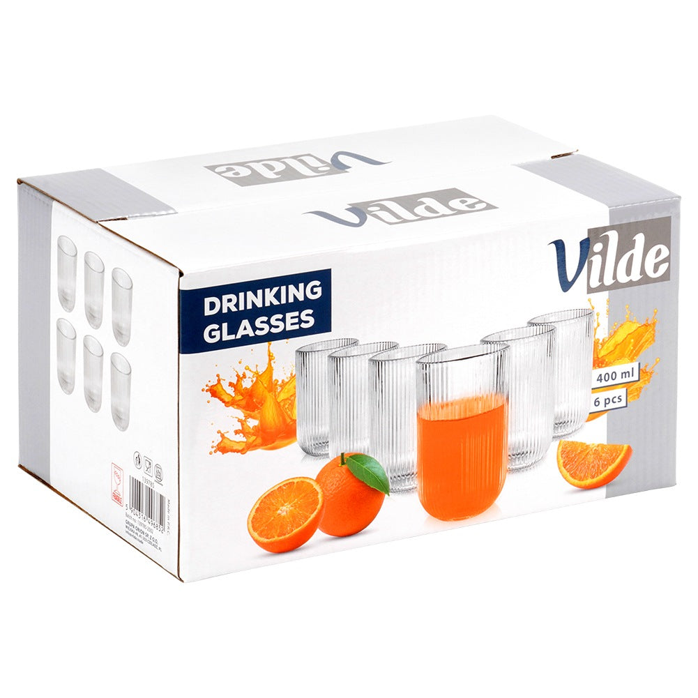 Set of 6 Glasses, 400 ml Capacity