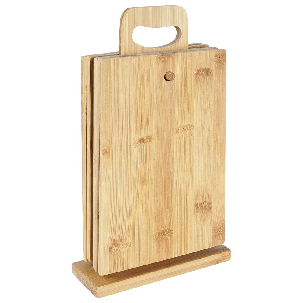 Set of 6 bamboo cutting boards for cutting and serving