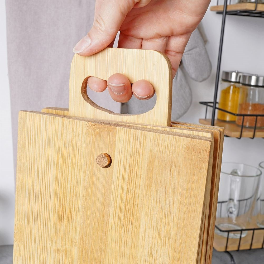 Set of 6 bamboo cutting boards for cutting and serving