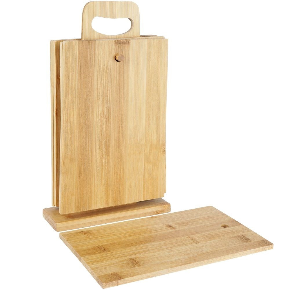 Set of 6 bamboo cutting boards for cutting and serving