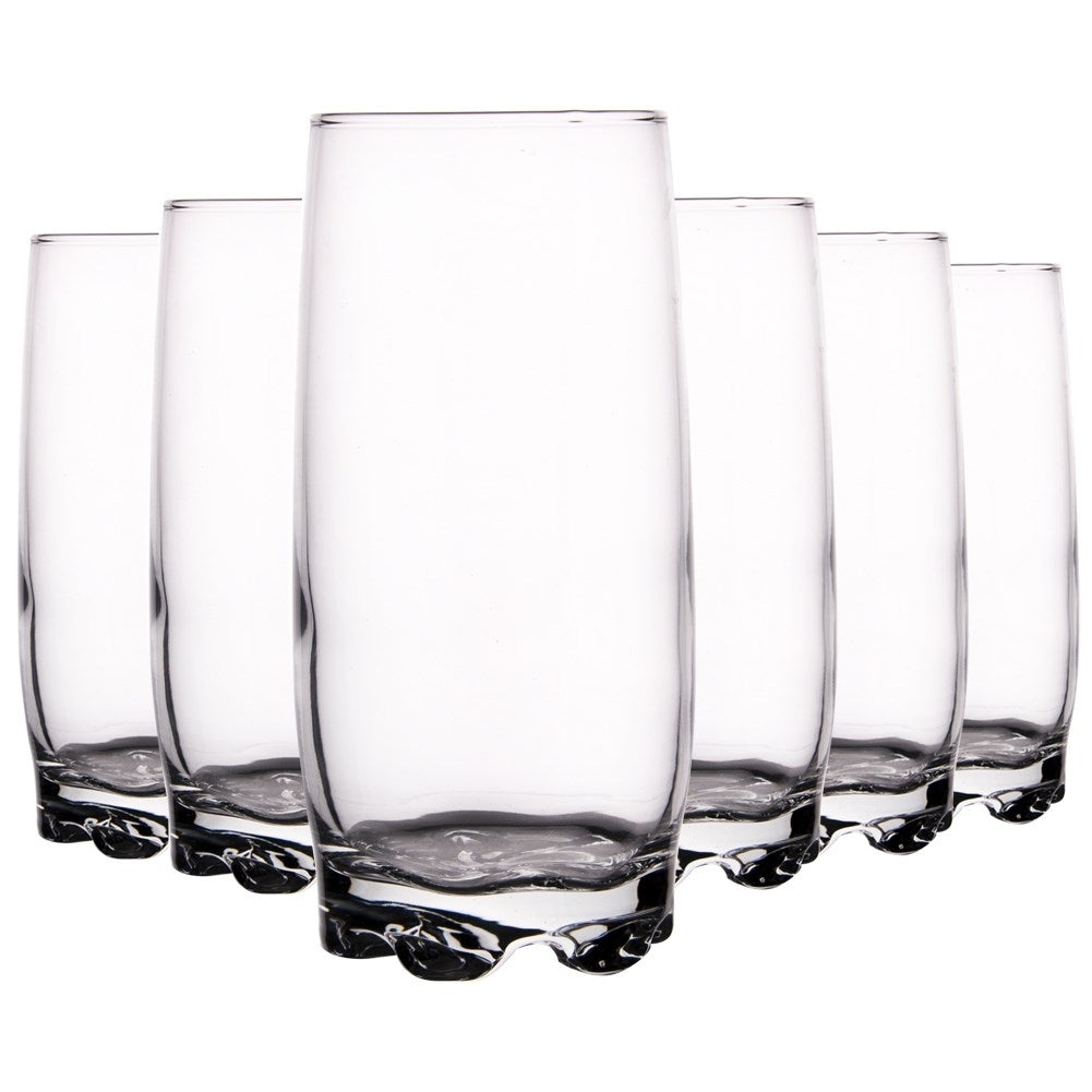 Set of 6 classic glasses for water, juice and drinks
