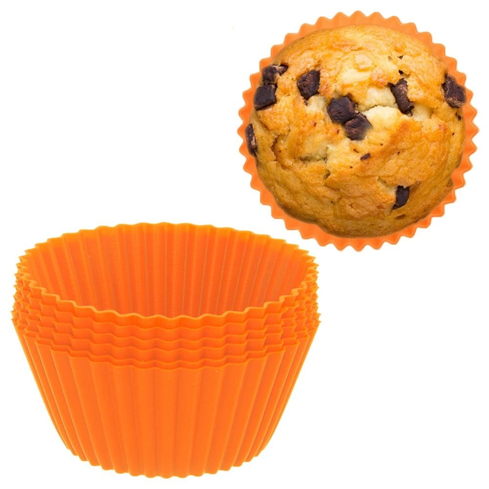 Set of 6 flexible silicone molds for muffin baking