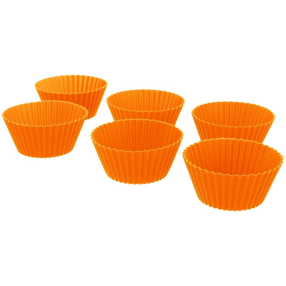 Set of 6 flexible silicone molds for muffin baking