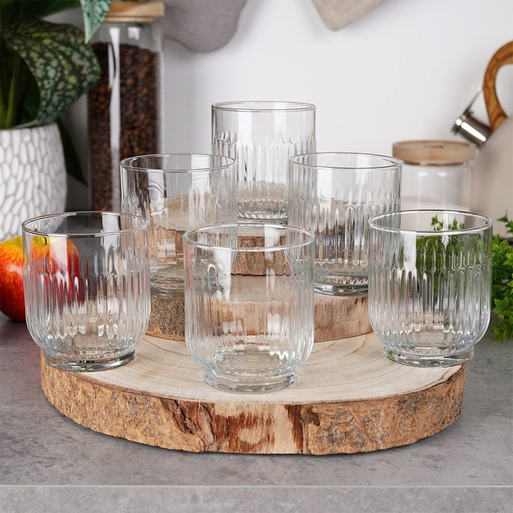 Set of 6 glasses, 300 ml, thick glass for drinks