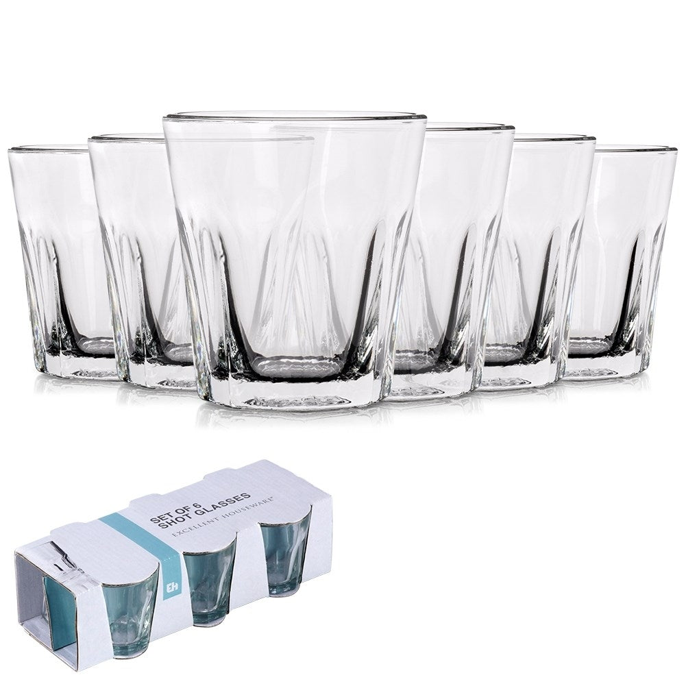 Set of 6 glasses for vodka, liqueur or shots, machine washable