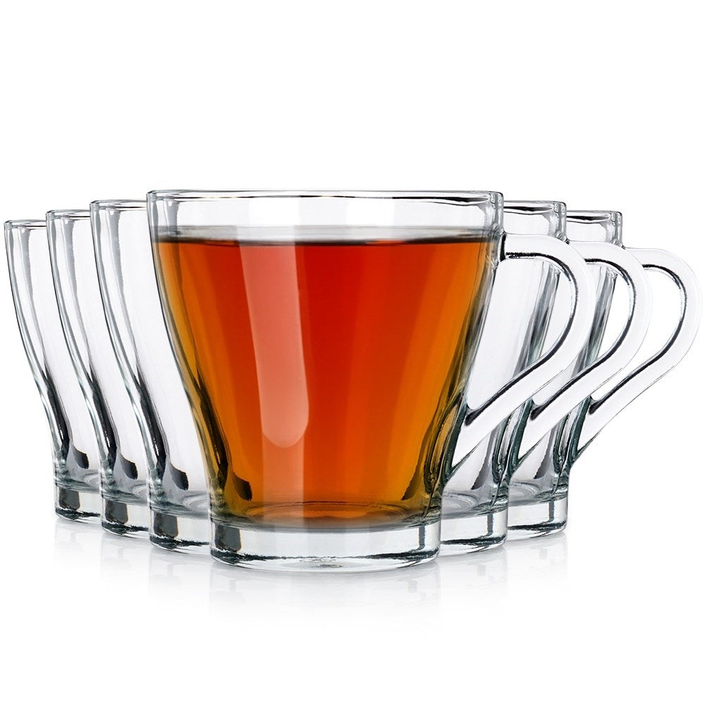 Set of 6 glasses with handles - Perfect for coffee/tea