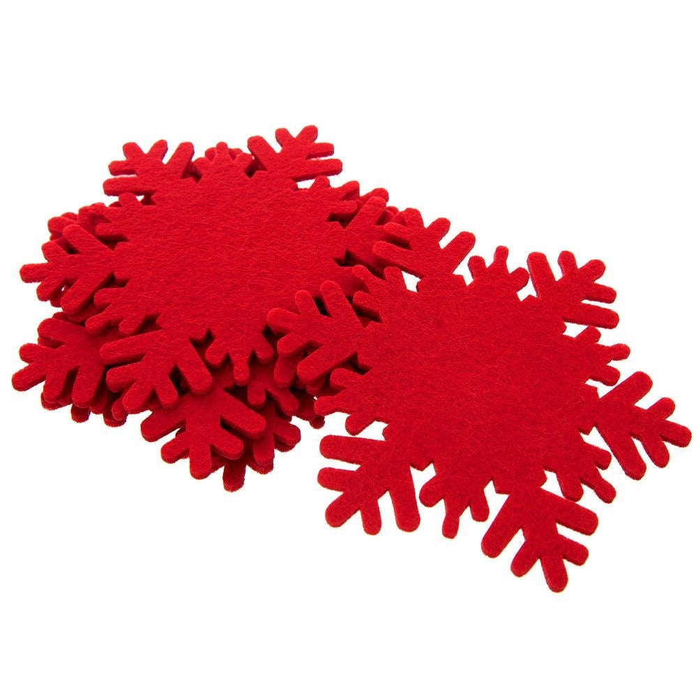 Set of 6 red snowflake coasters for hot dishes