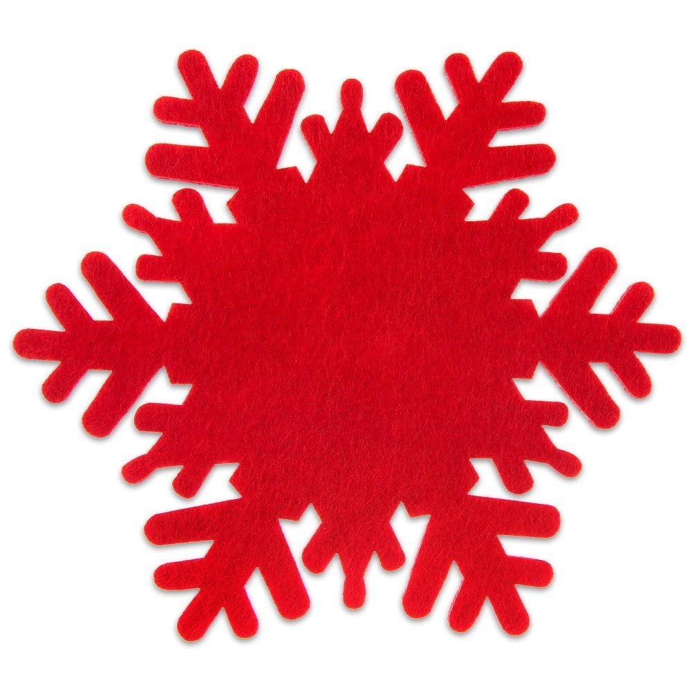 Set of 6 red snowflake coasters for hot dishes