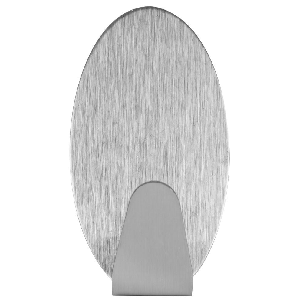 Set of 6 self-adhesive oval stainless steel hooks