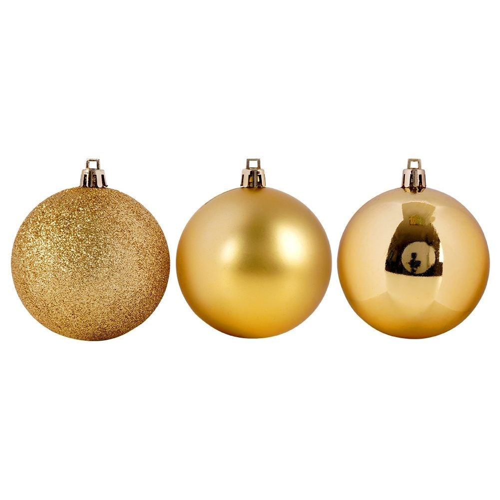 Set of 6 unbreakable Christmas tree balls in gold