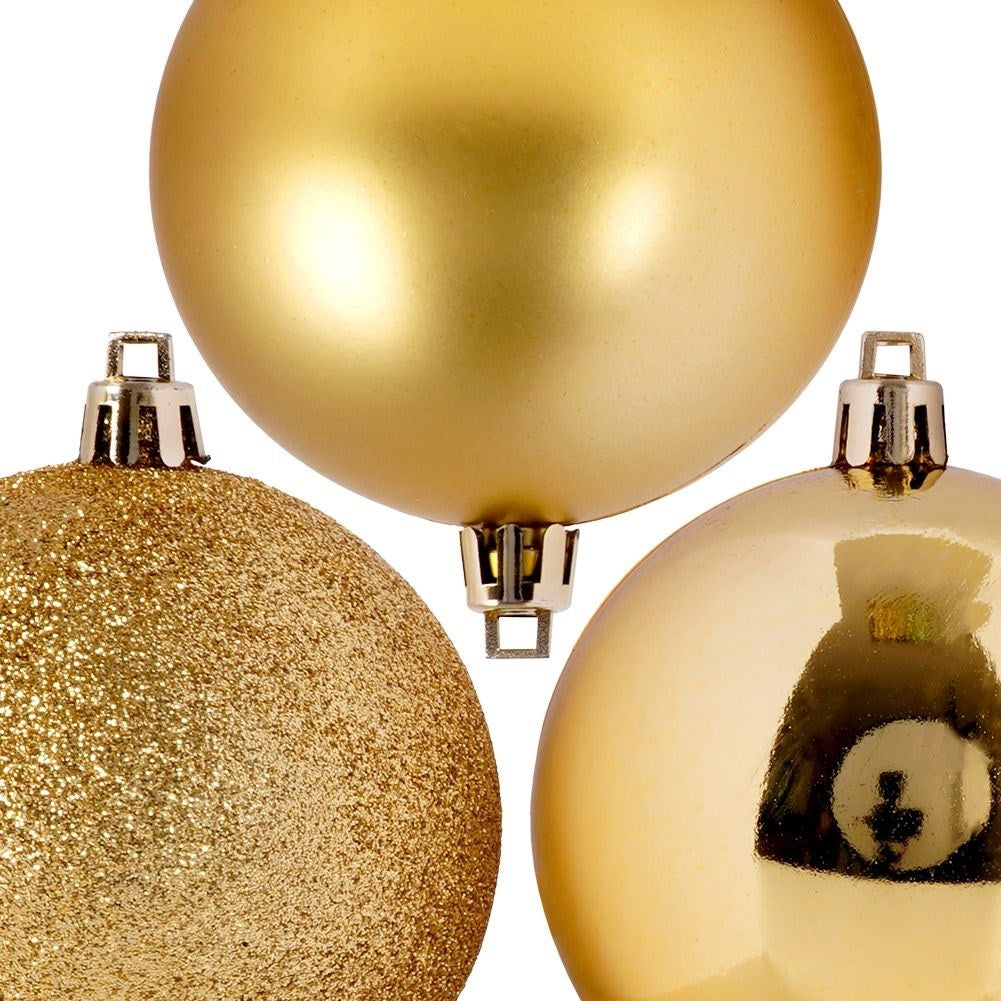 Set of 6 unbreakable Christmas tree balls in gold
