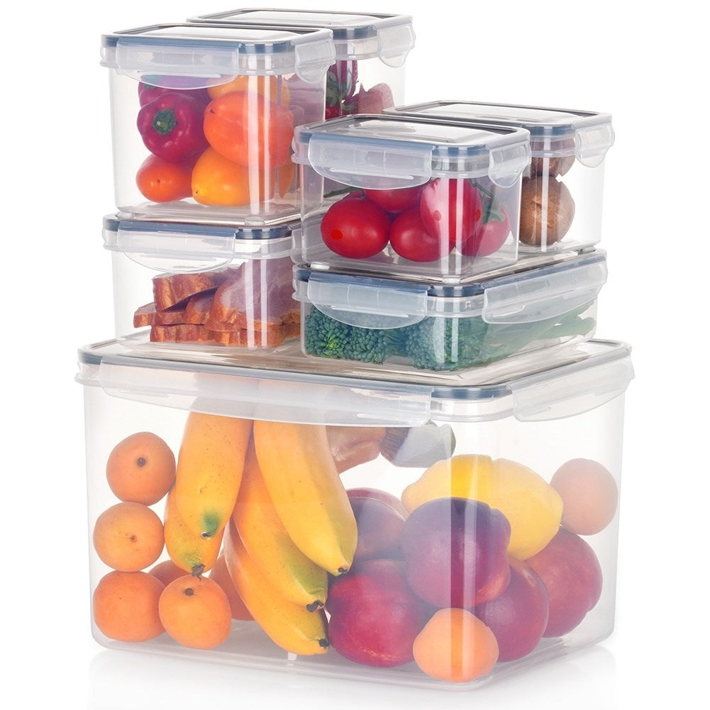 Set of 7 kitchen containers in 5 sizes, dishwasher safe