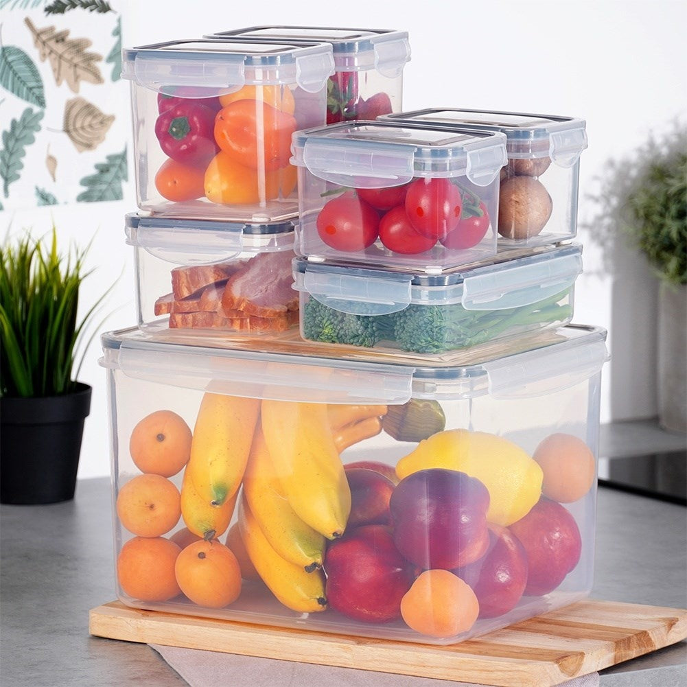 Set of 7 kitchen containers in 5 sizes, dishwasher safe