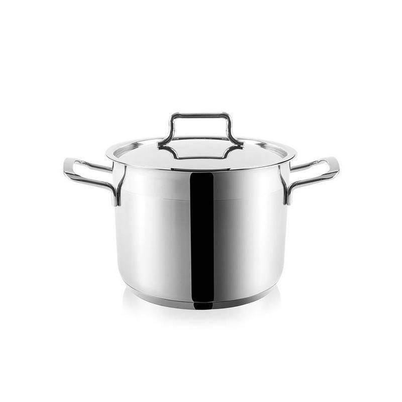 Set of 7 pans in stainless steel, induction and dishwasher safe