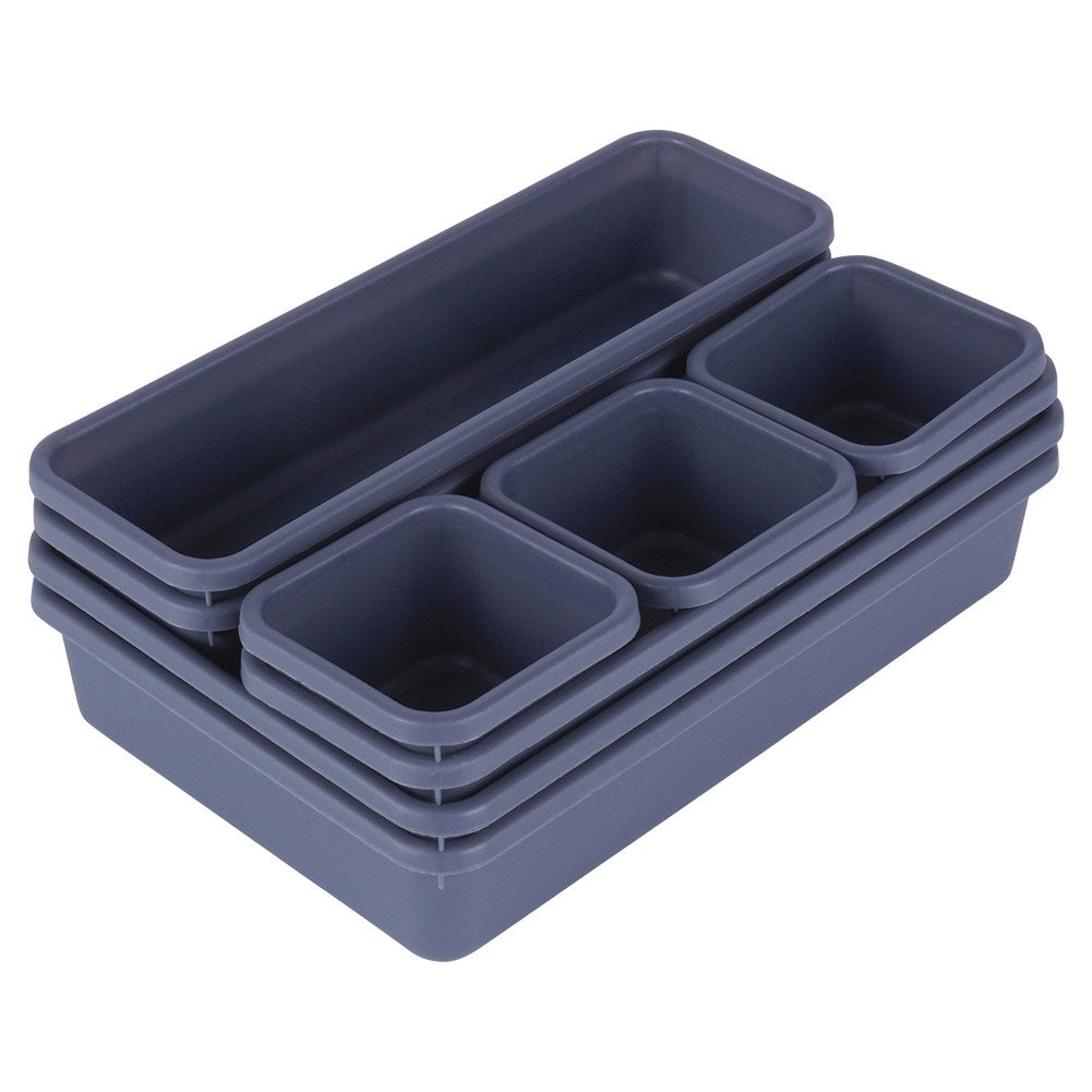 Set of 8 drawer organizers in three sizes, connectable