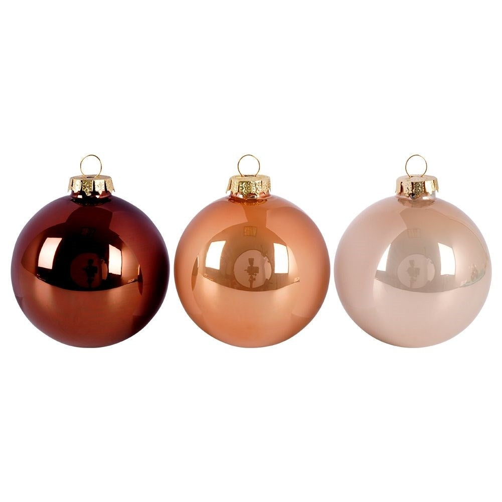 Set of 8 elegant amber Christmas tree balls