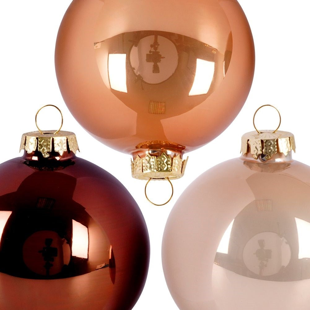 Set of 8 elegant amber Christmas tree balls