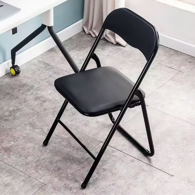 Set of 8 foldable garden catering chairs, black eco-leather