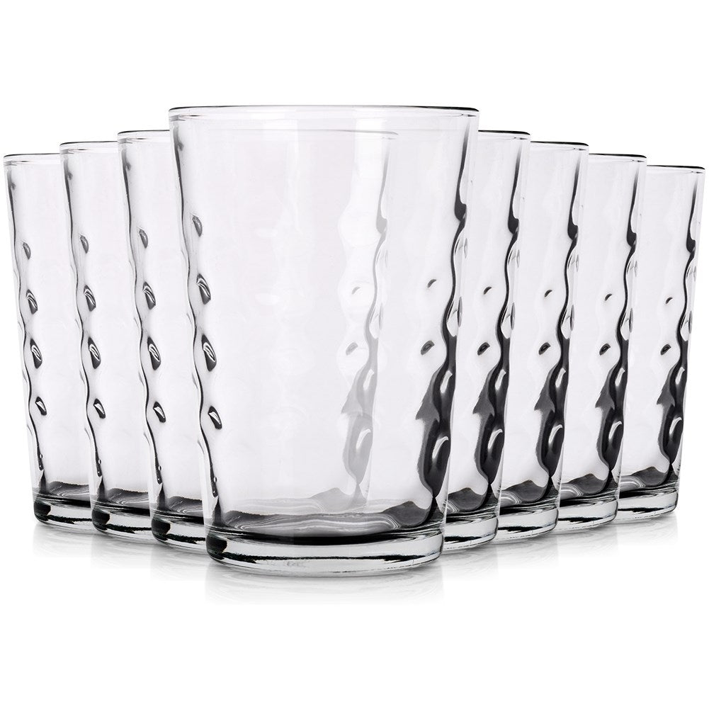 Set of 8 glasses 200 ml: Thick glass, Impressive decoration