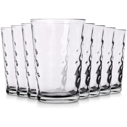 Set of 8 glasses 200 ml: Thick glass, Impressive decoration