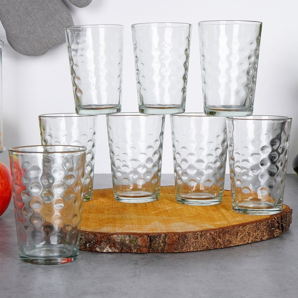 Set of 8 glasses 200 ml: Thick glass, Impressive decoration